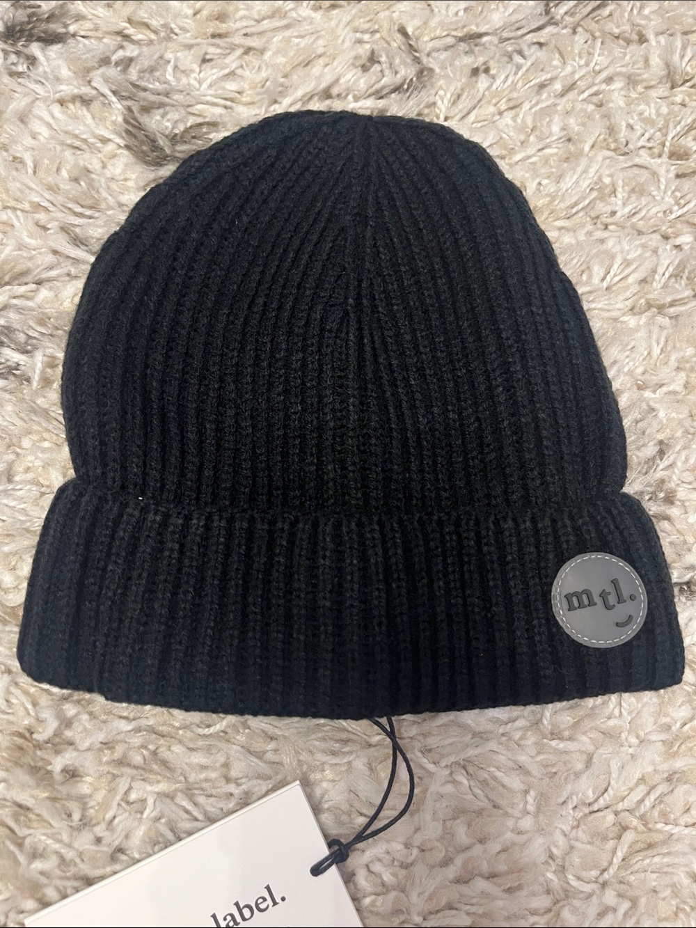 Miles the Label beanie knit hat. Black. Kids size 8-10. New with tags.